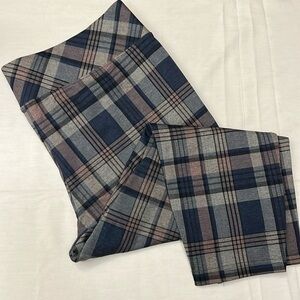 EUC Torrid Blue Pink Gray Plaid Pull-On Pixie Pants 2R